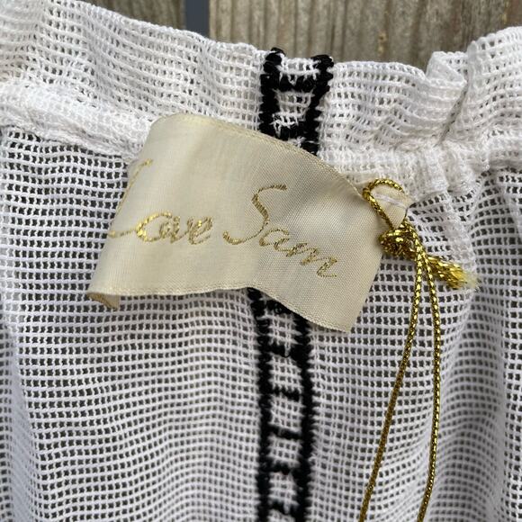 Love Sam Caftan Swim Cover Embroidered Size Small NWT Cotton Mesh - Picture 6 of 7